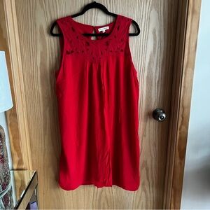 Jane and Delancey Women’s Red Sleeveless Crochet Neckline Dress
• Size Large